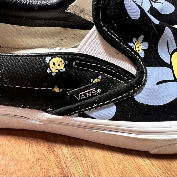 Vans Classic slip on Trippy Grin Floral Black Size 8 Men’s - Picture 6 of 13